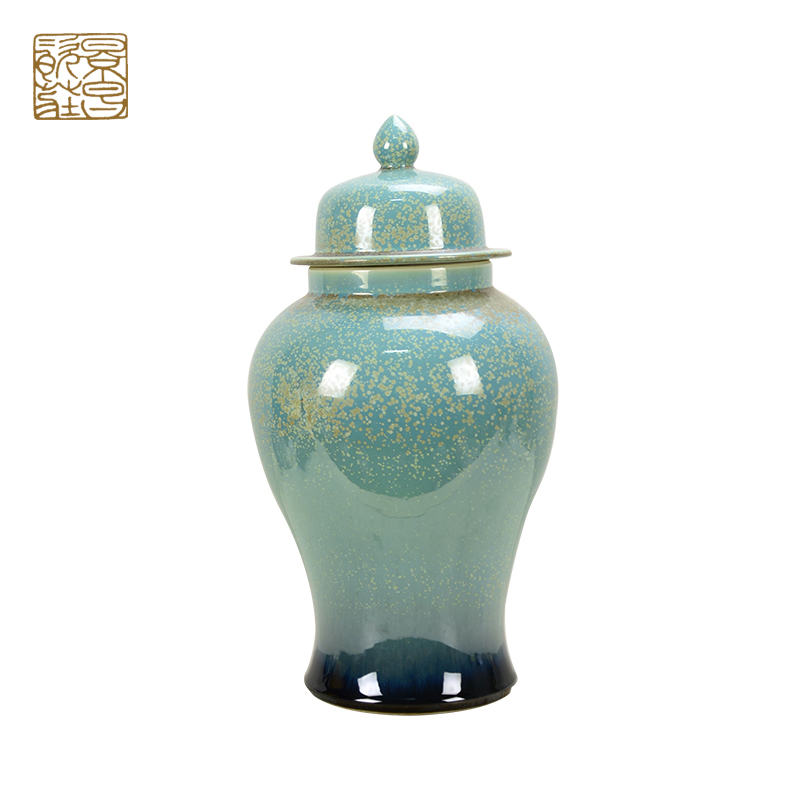Blue Chinese antique decoration storage tank ceramic jars porcelain