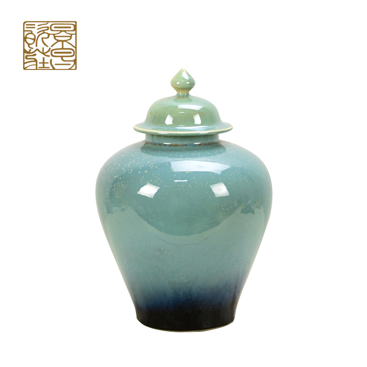 Blue Chinese antique decoration storage tank ceramic jars porcelain