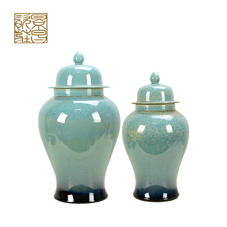 Blue Chinese antique decoration storage tank ceramic jars porcelain