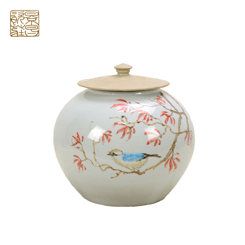 Blue Chinese antique decoration storage tank ceramic jars porcelain