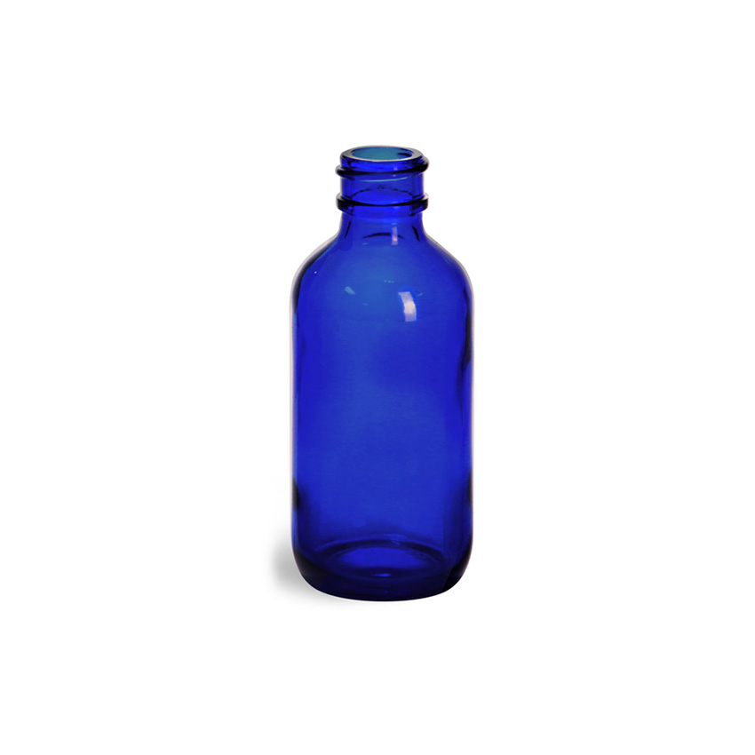 Blue Glass Boston Round Bottles with Black Glass Droppers empty dropper bottles