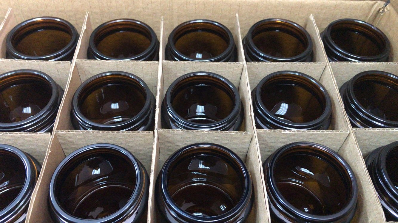 Blue Round Shape Small Cream 60ml Glass Jars With Screw Lid