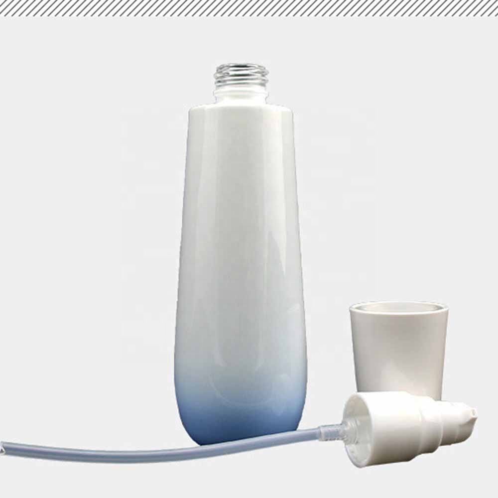 Blue and white cosmetic bottle combination 40 110 120ml 50g milk bottle set glass bottle