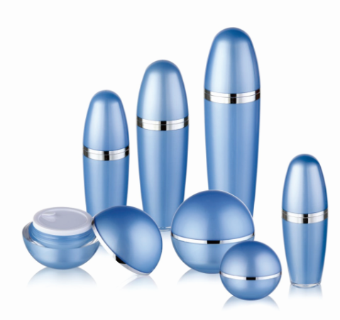 Blue color squeeze luxury cosmetic bottle for lotion