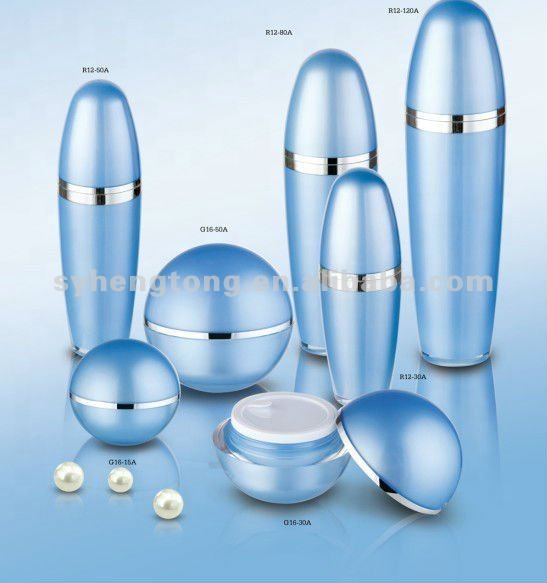 Blue color squeeze luxury cosmetic bottle for lotion