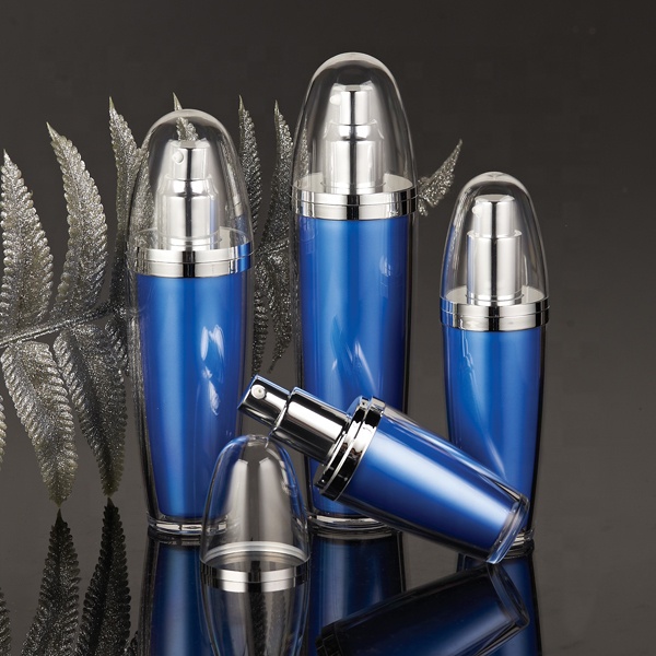 Blue color squeeze luxury cosmetic bottle for lotion