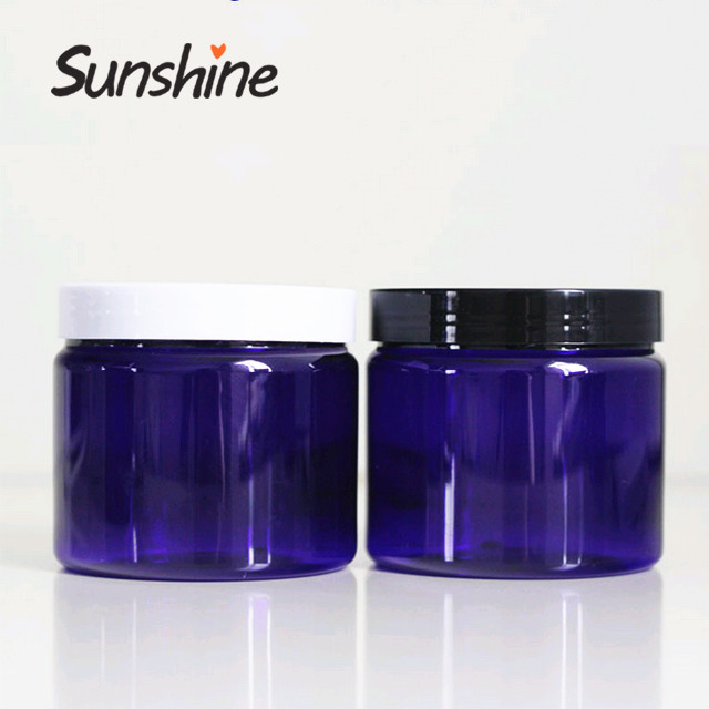 Blue hair mask cosmetic packing 300g pet plastic jar