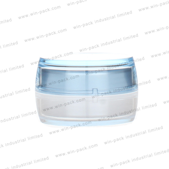 Blue plastic cream jar 50ml double wall cosmetic acrylic jar
