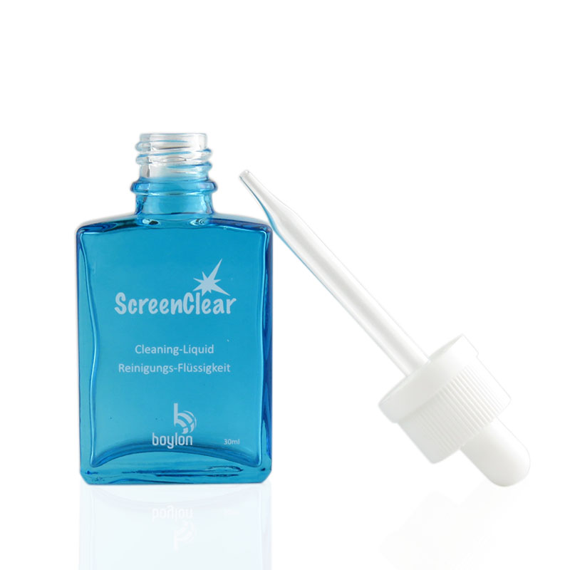 Blue rectangular glass dropper bottle 30 ml with childproof cap