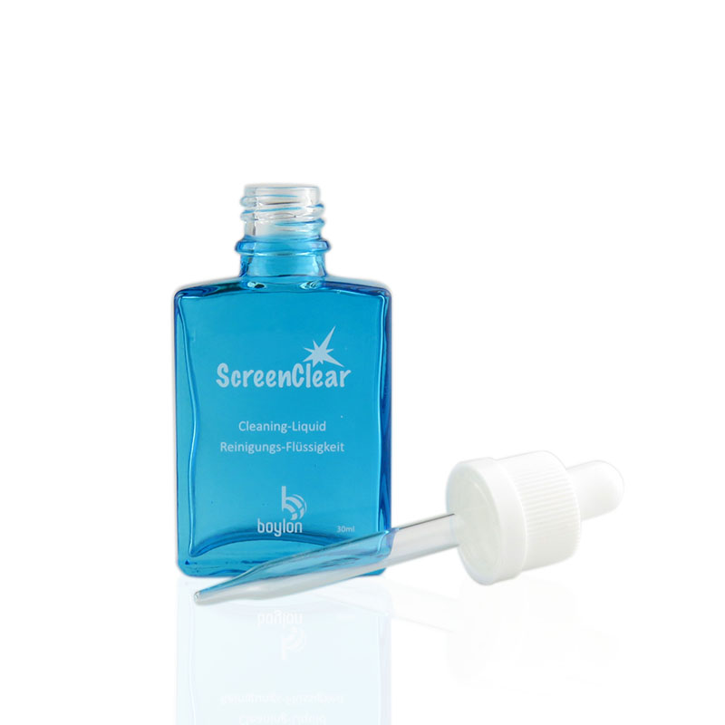 Blue rectangular glass dropper bottle 30 ml with childproof cap