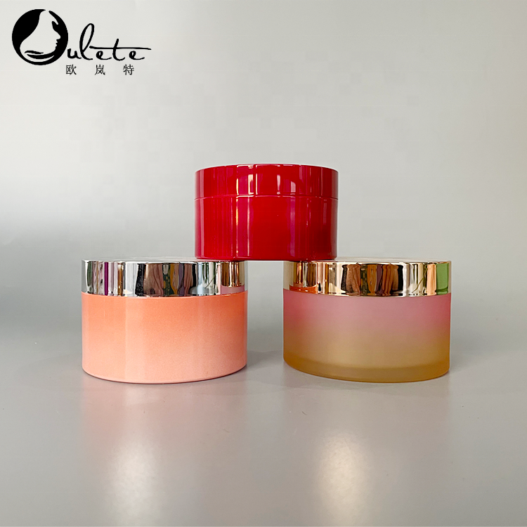 Body Lip Scrub PET Frosted Cosmetics Jar 1oz 1.7oz 3oz 5oz 6oz 8oz Cosmetic Empty Cream Packaging with Shiny Rose Gold Cap