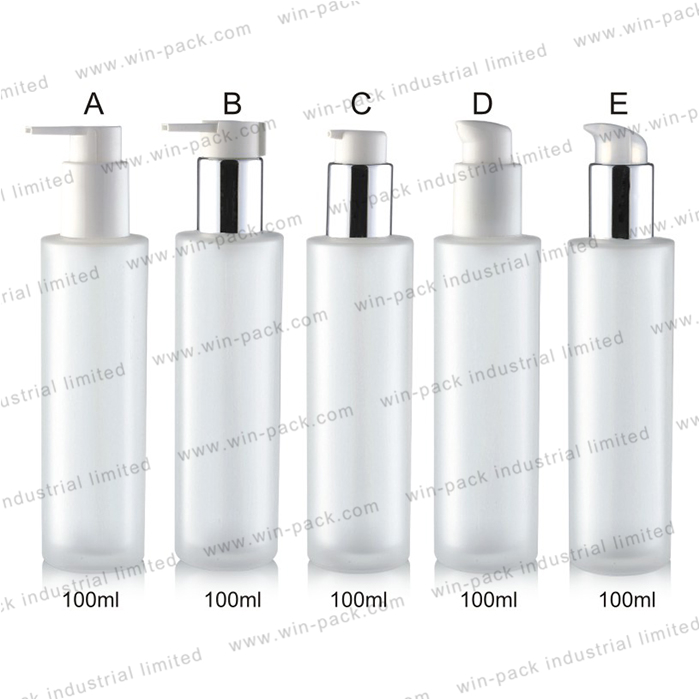 Body Lotion Bottle Collar Pump Spray High Quality Cosmetic Packaging Set Clear Frost Glass with Gold PUMP Sprayer Personal Care