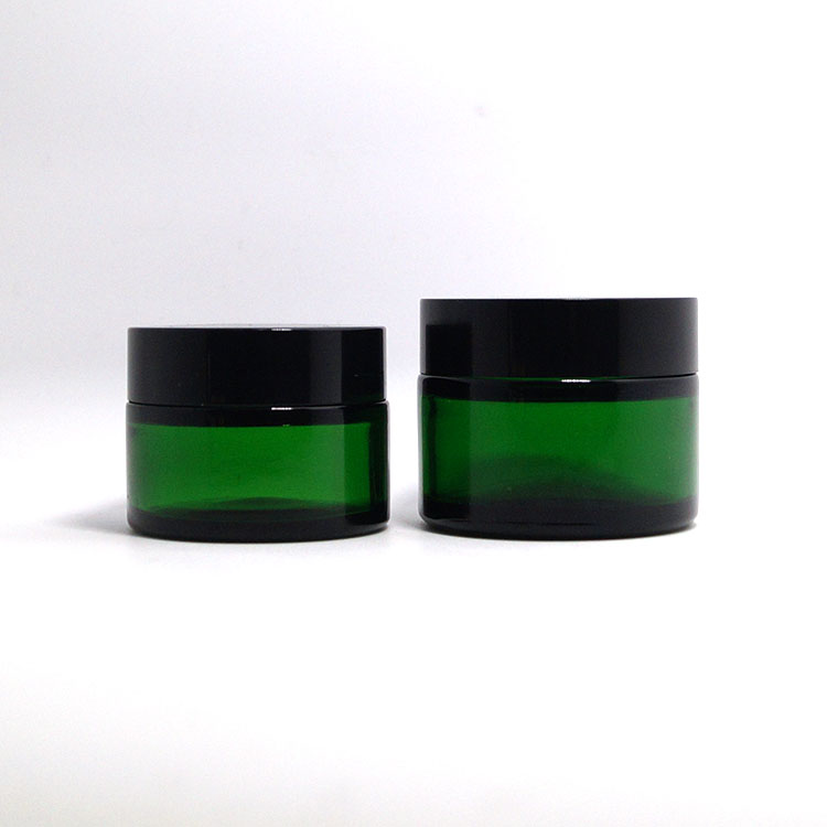 Body butter container 100ml green candle glass cosmetic jar with sliver lid