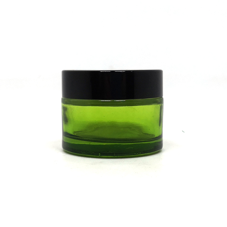 Body butter container 100ml green candle glass cosmetic jar with sliver lid