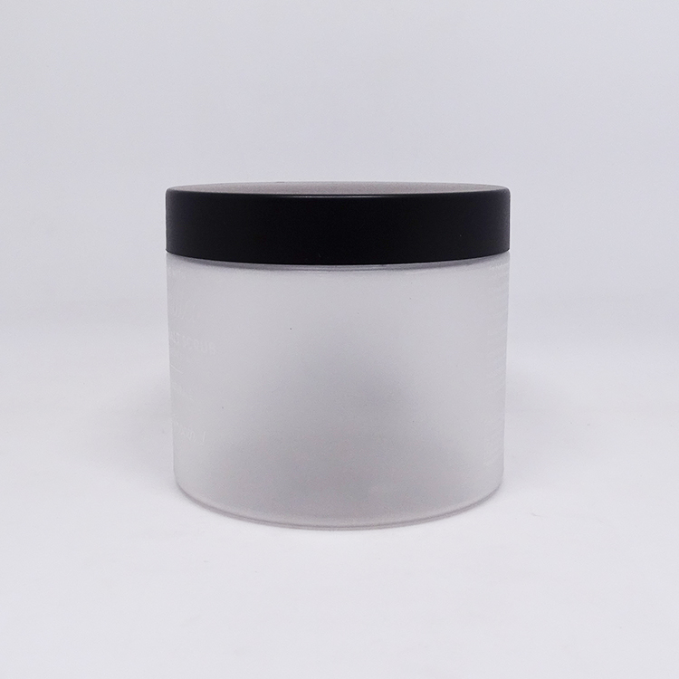 Body creme container 8oz clear frosted cosmetic jar 250g with white top