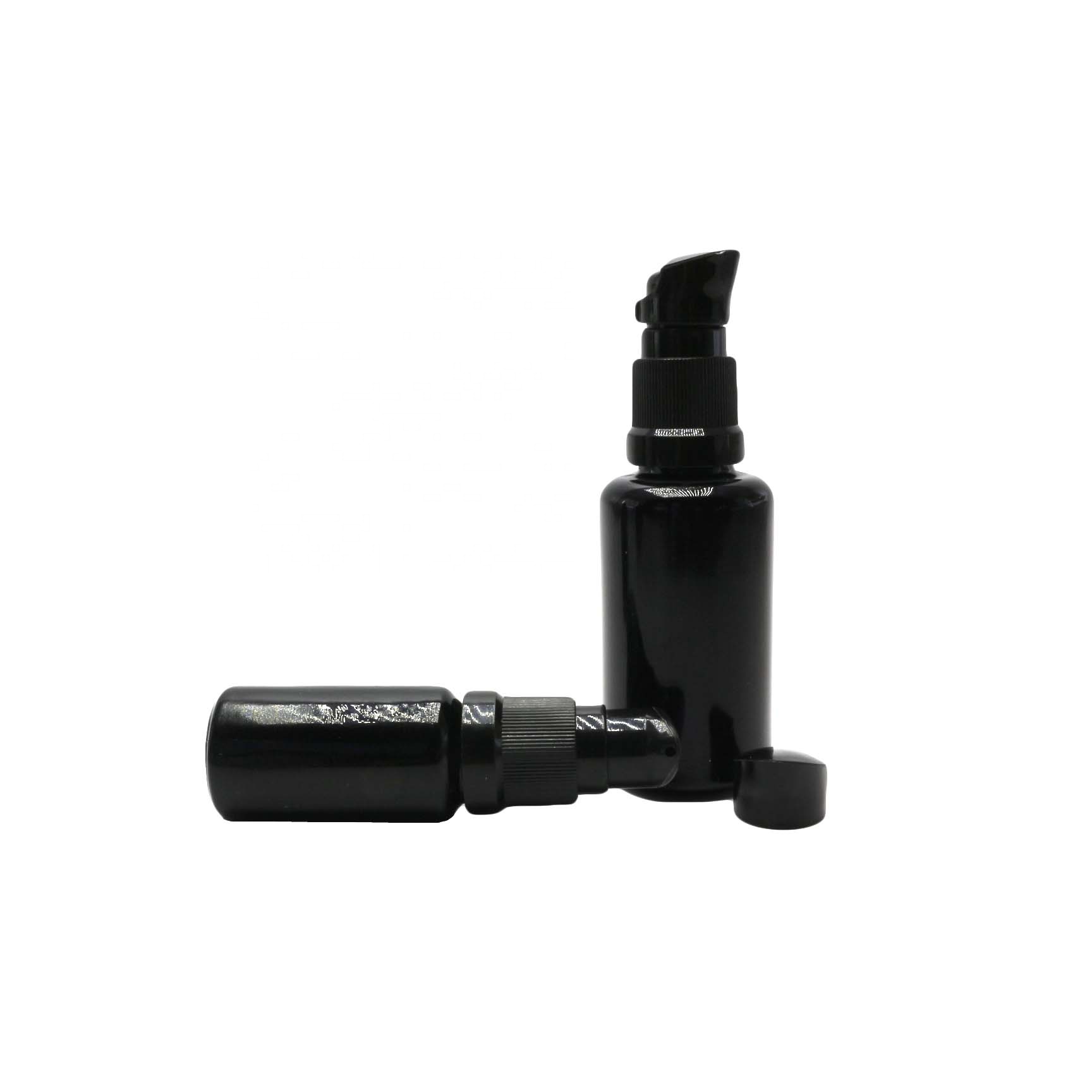 Body lotion black 30ml 50ml 100ml dark violet glass lotion bottle with pump VJ-CC260