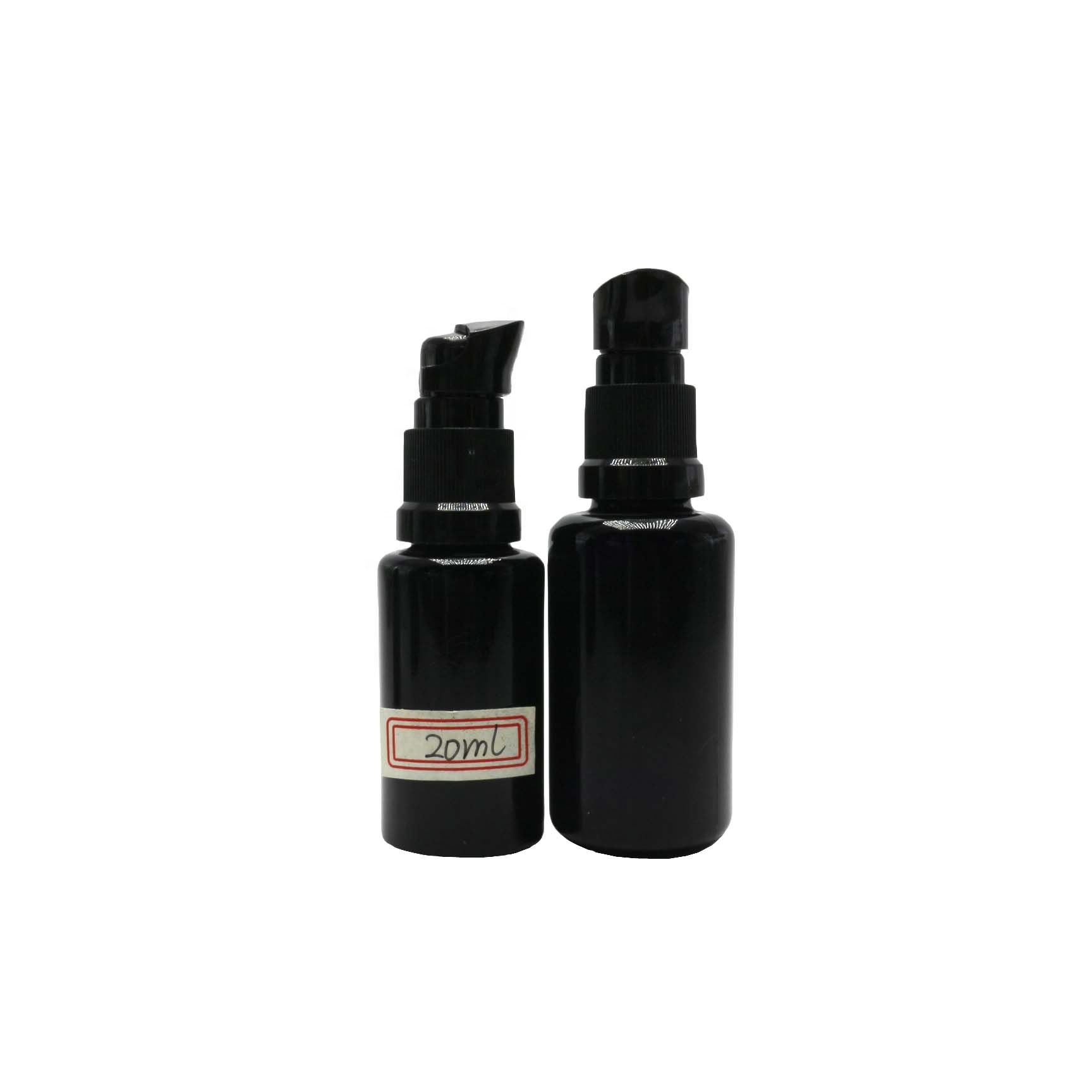 Body lotion black 30ml 50ml 100ml dark violet glass lotion bottle with pump VJ-CC260