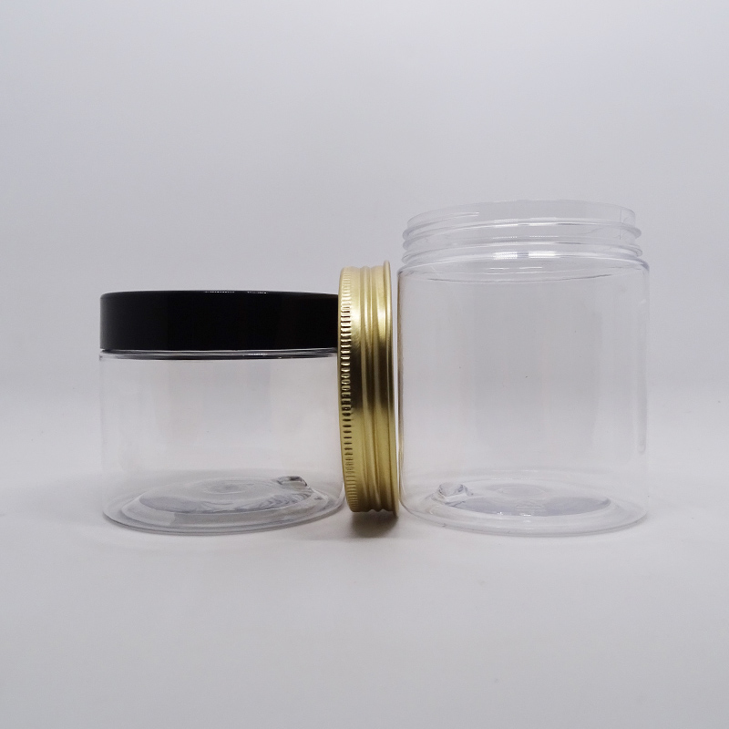 Body scrub container transparent 8oz plastic jars with lids wholesale