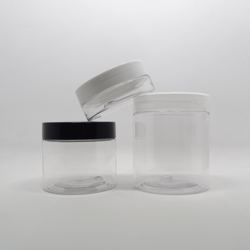 Body scrub container transparent 8oz plastic jars with lids wholesale