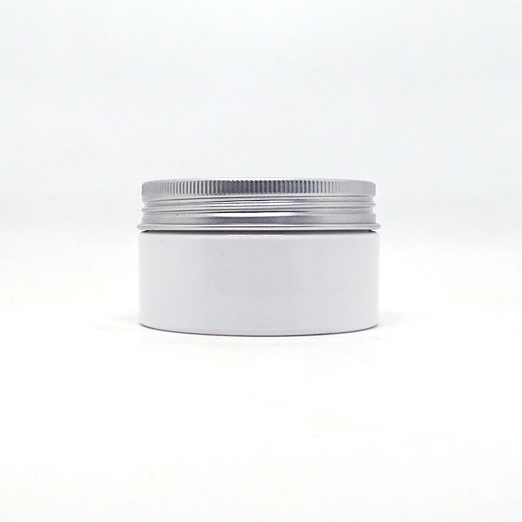 Body scrub containers 100 ml white plastic pet wide mouth jar with silver metal lids