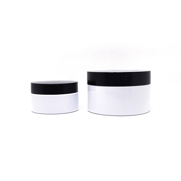 Body scrub containers 100 ml white plastic pet wide mouth jar with silver metal lids