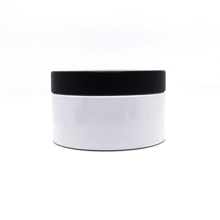 Body scrub containers 100 ml white plastic pet wide mouth jar with silver metal lids