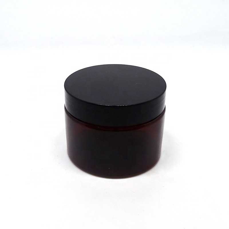 Body scrub cream container 250ml black plastic cosmetic jar with screw top lid