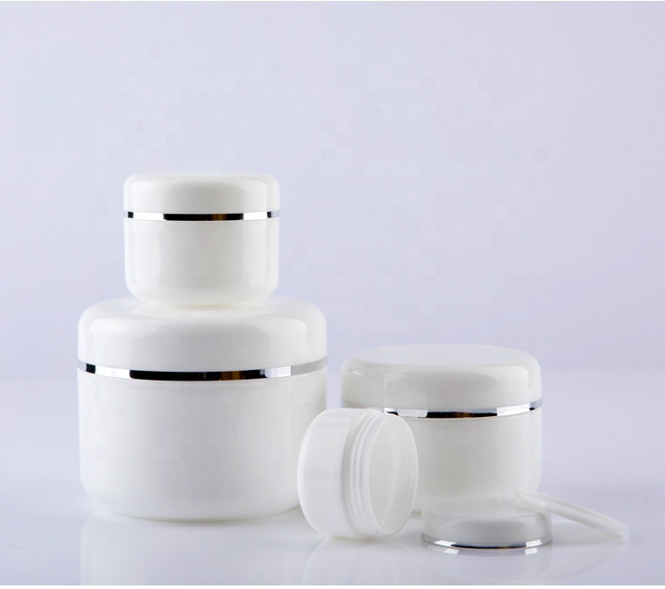 Body scrub cream container 250ml white plastic cosmetic jar with screw top lid