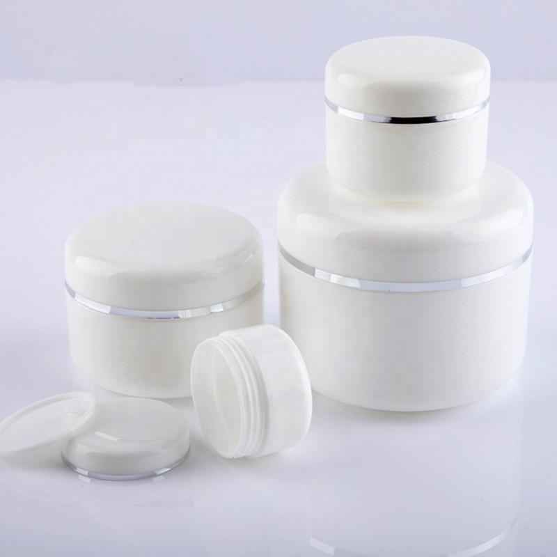 Body scrub cream container 250ml white plastic cosmetic jar with screw top lid