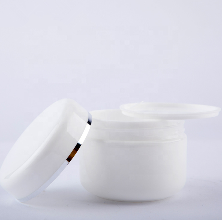 Body scrub cream container 250ml white plastic cosmetic jar with screw top lid