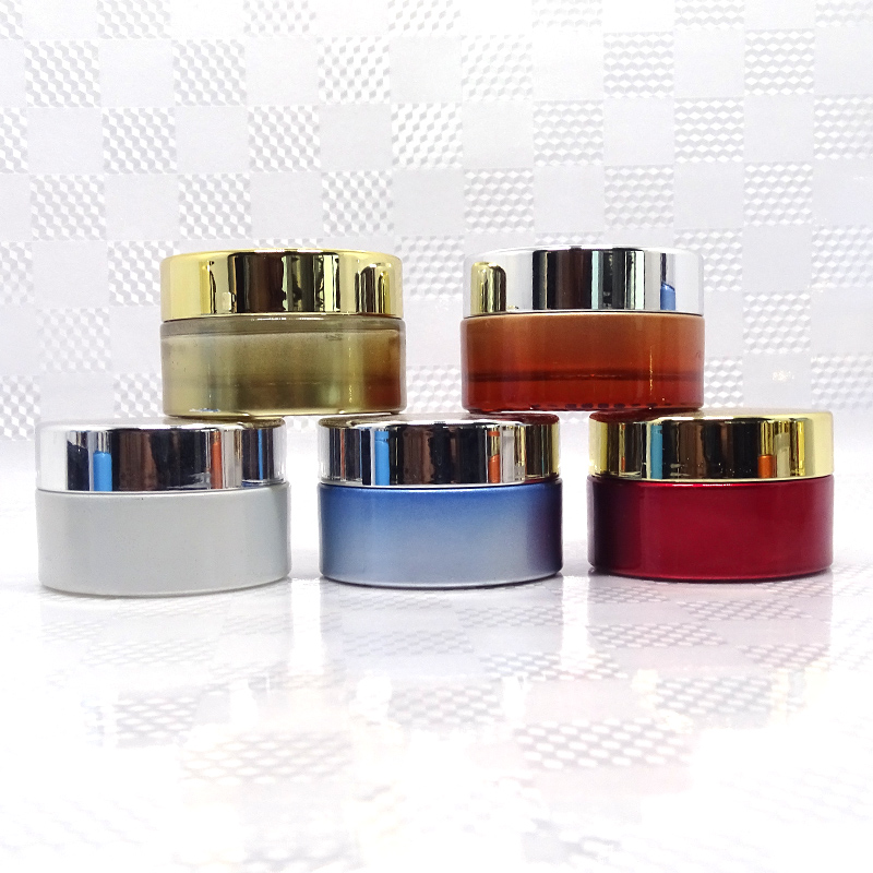 Body scrub cream container glass cosmetic jar with screw top lid for peanut butter
