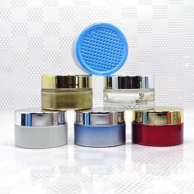 Body scrub cream container glass cosmetic jar with screw top lid for peanut butter