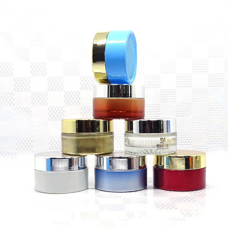 Body scrub cream container glass cosmetic jar with screw top lid for peanut butter