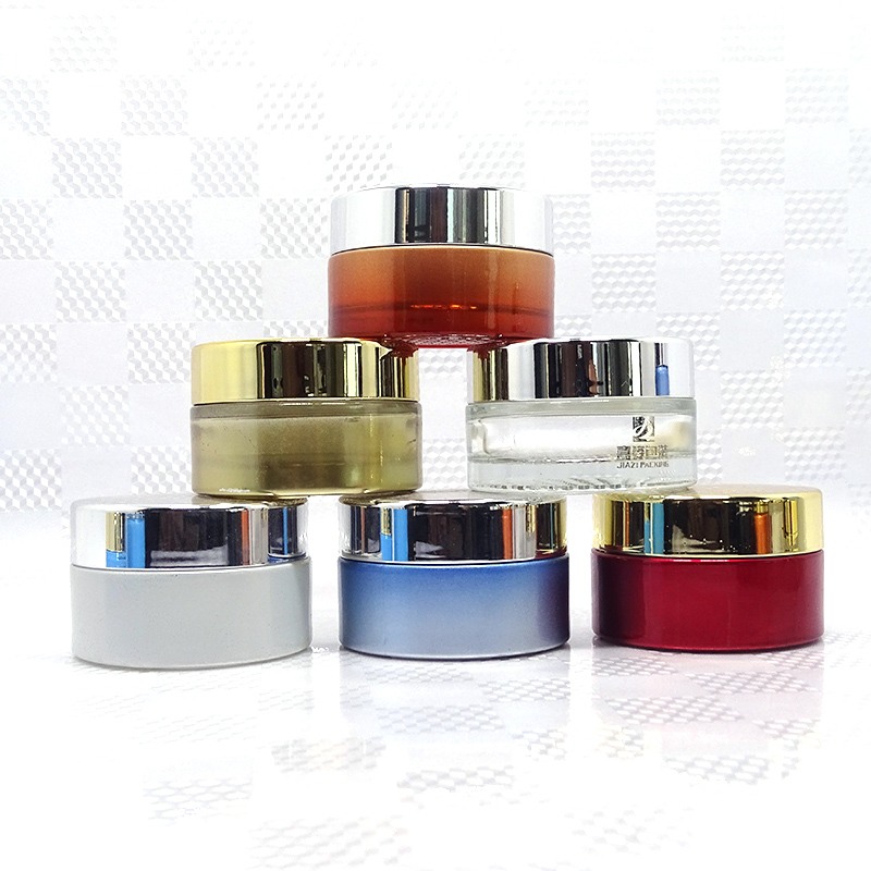 Body scrub cream container glass cosmetic jar with screw top lid for peanut butter