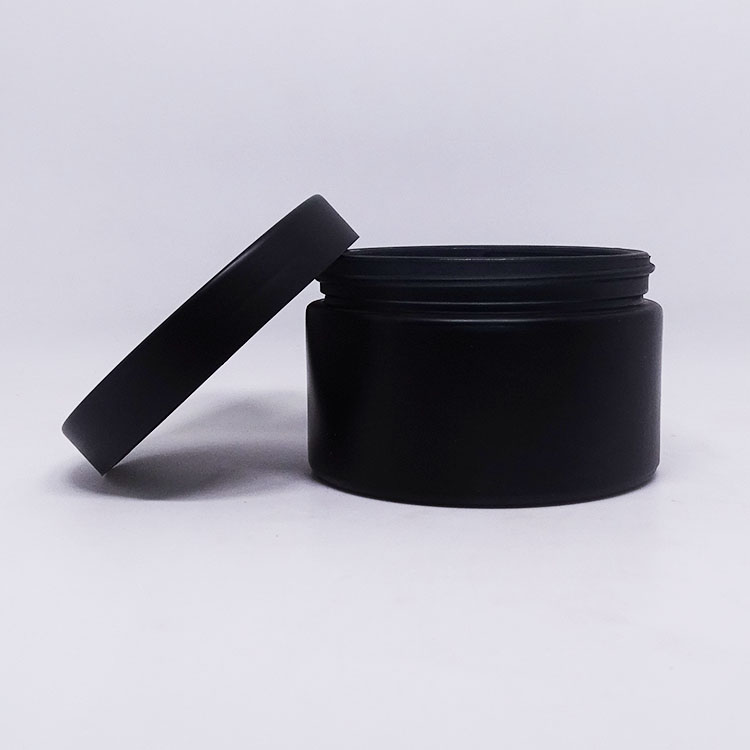 Body scrub creme packaging 200ml clear black hair pomade glass cosmetics jar with lids