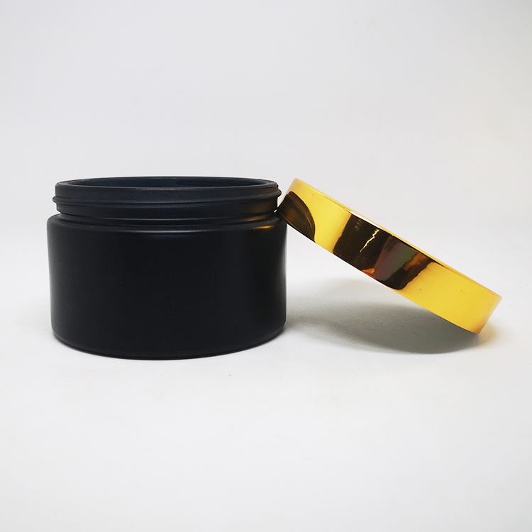 Body scrub creme packaging 200ml clear black hair pomade glass cosmetics jar with lids