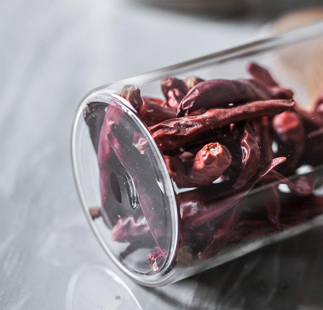 Borosilcate food storage canisters set glass jars with wood bamboo lid