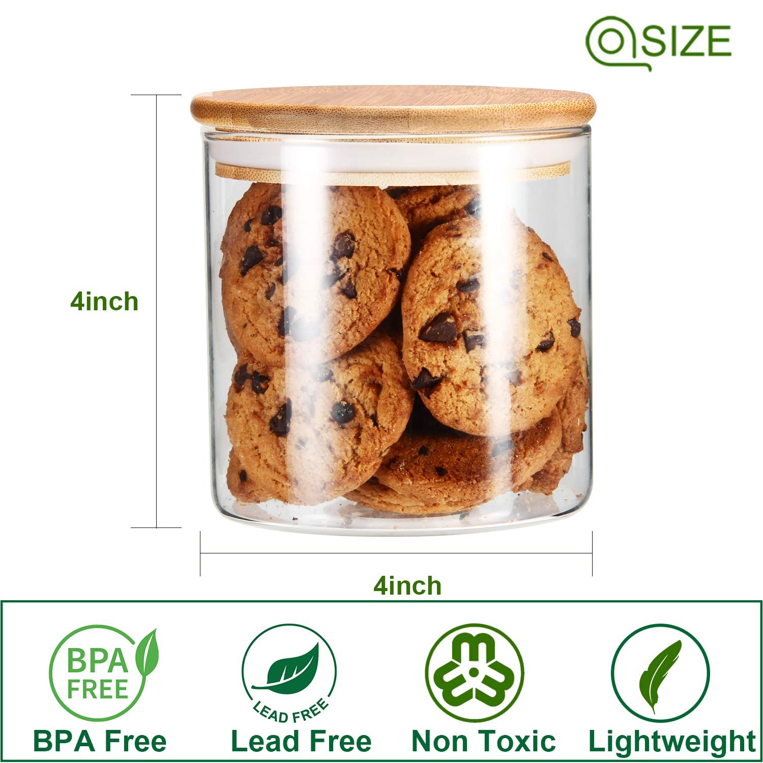 Borosilcate food storage glass jars kitchen canister set with bamboo lid