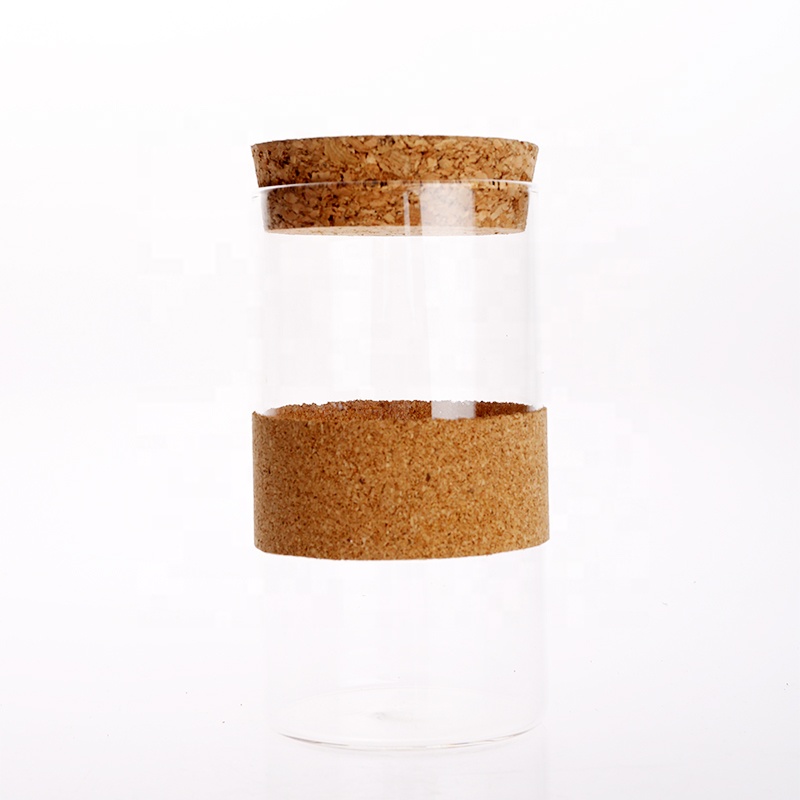 Borosilicate Glass Food Storage Food Honey Cookie Storage Jar Glass with Cork Lids