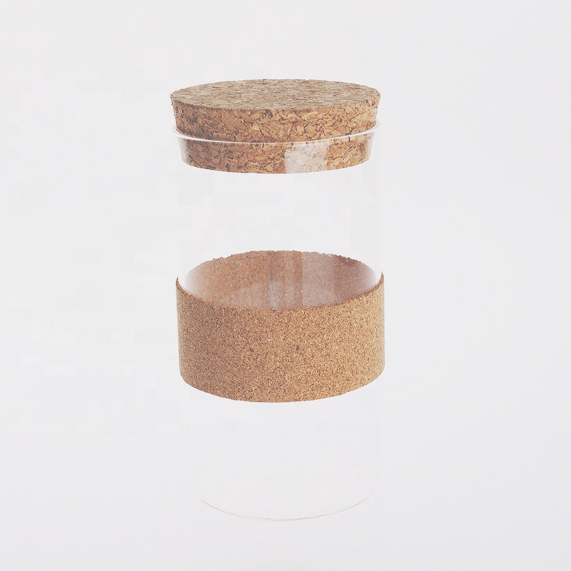 Borosilicate Glass Food Storage Food Honey Cookie Storage Jar Glass with Cork Lids