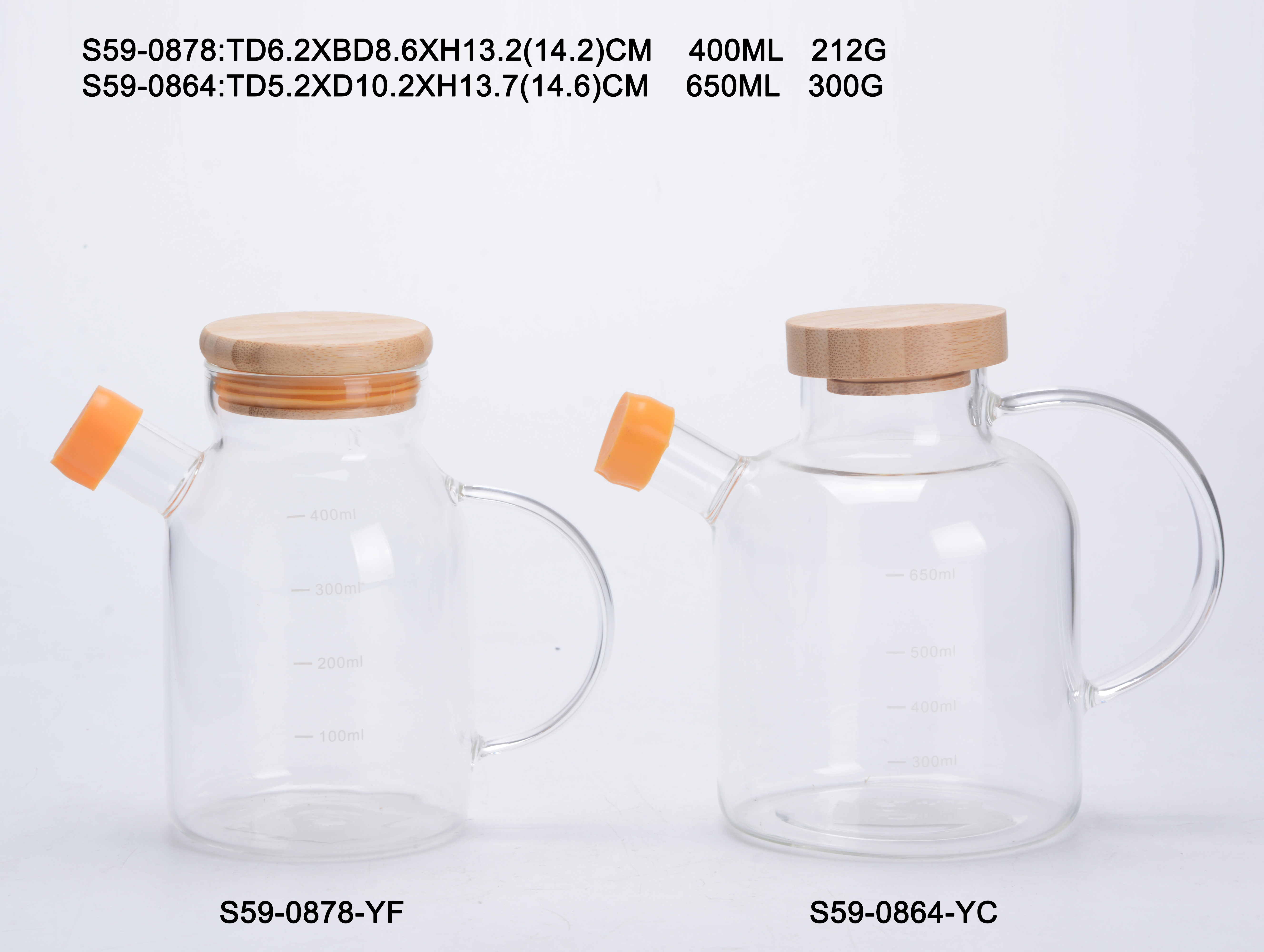 Borosilicate Glass Oil Bottle with Bamboo Lid