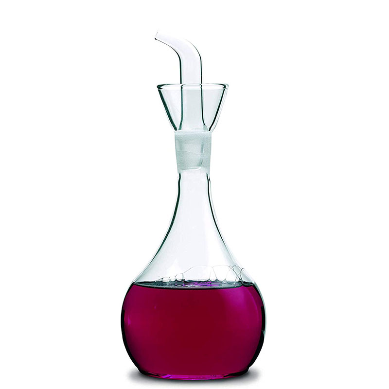 Borosilicate Glass Olive Oil Dispenser Bottle Oil & Vinegar Cruet With Pourers