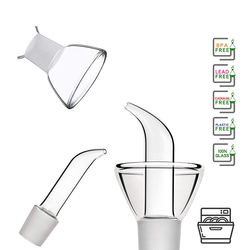 Borosilicate Glass Olive Oil Dispenser Bottle Oil & Vinegar Cruet With Pourers