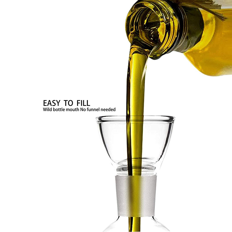 Borosilicate Glass Olive Oil Dispenser Bottle Oil & Vinegar Cruet With Pourers