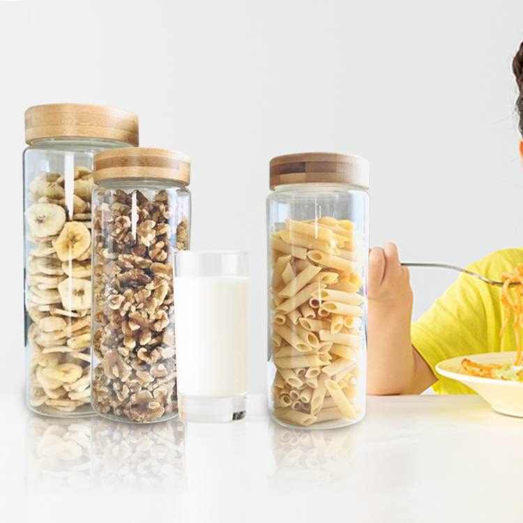 Borosilicate Glass Storage Jar With Bamboo Wooden Lid