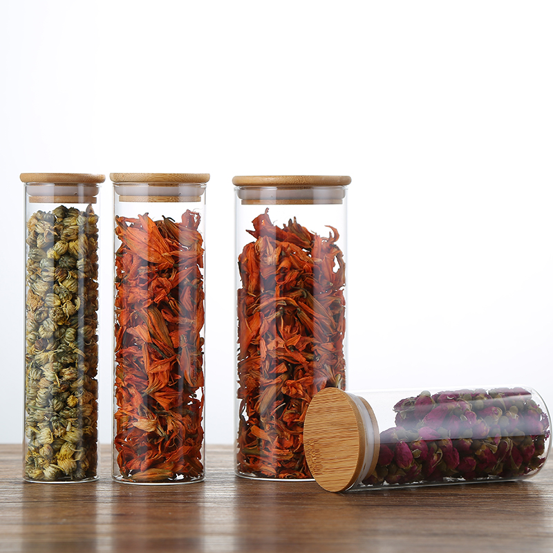Borosilicate Glass Storage Jars Clear Glass Containers With Lid Food Kitchen Glass Jar