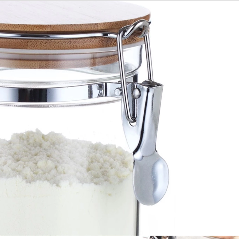 Borosilicate Glass Storage Jars with Airtight Lids with Clamp LidsCoffee,Loose Tea,Sealed Container