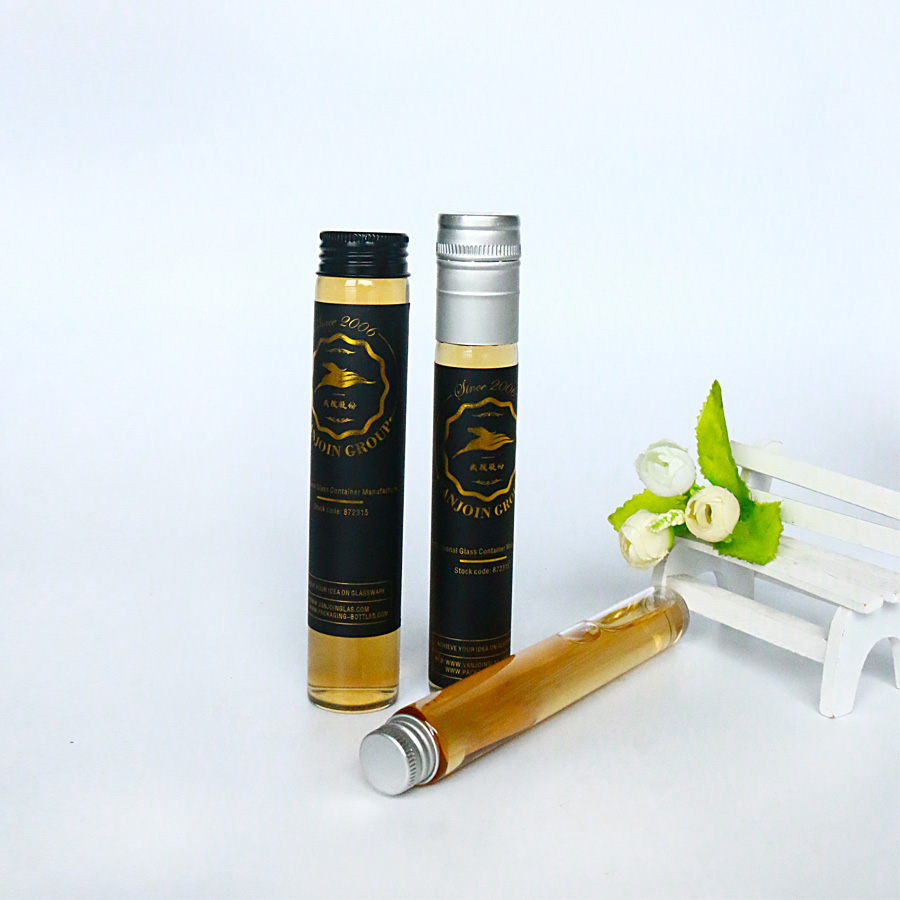 Borosilicate Shot Juice Bottle Mini Glass Bottle for Drinking with Screw Lid