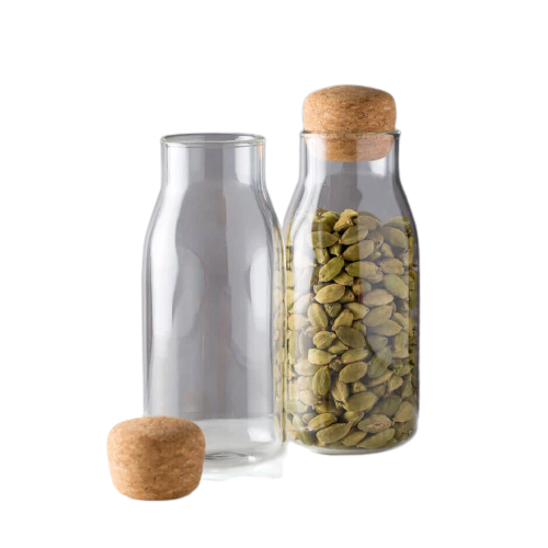Borosilicate Storage Bottle with Wooden Cork Corning Storage Bottle Storage Jar of Borosilicate Glass with a Wood Lid for Pulses