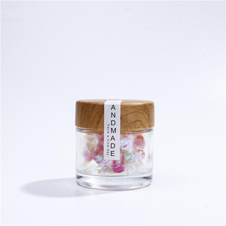 Borosilicate glass storage jar with bamboo lid for tube shaped glass storage jar for glass spice jar with wooden lid